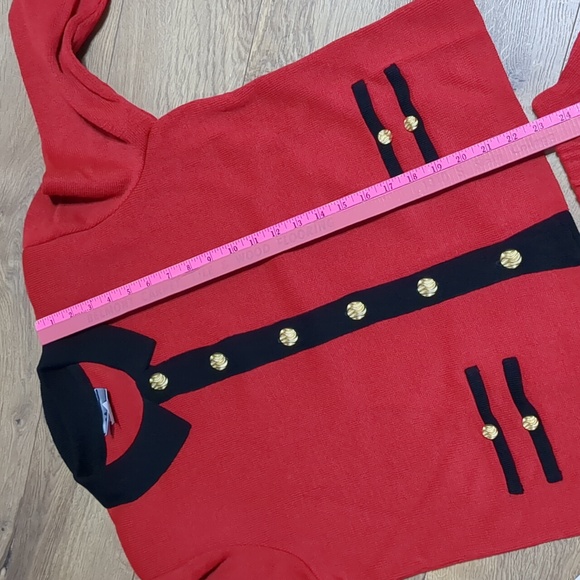 Vintage Mita Women's 2PC Knit Suit Jacket & Skirt red Black Size 14 - Picture 6 of 12